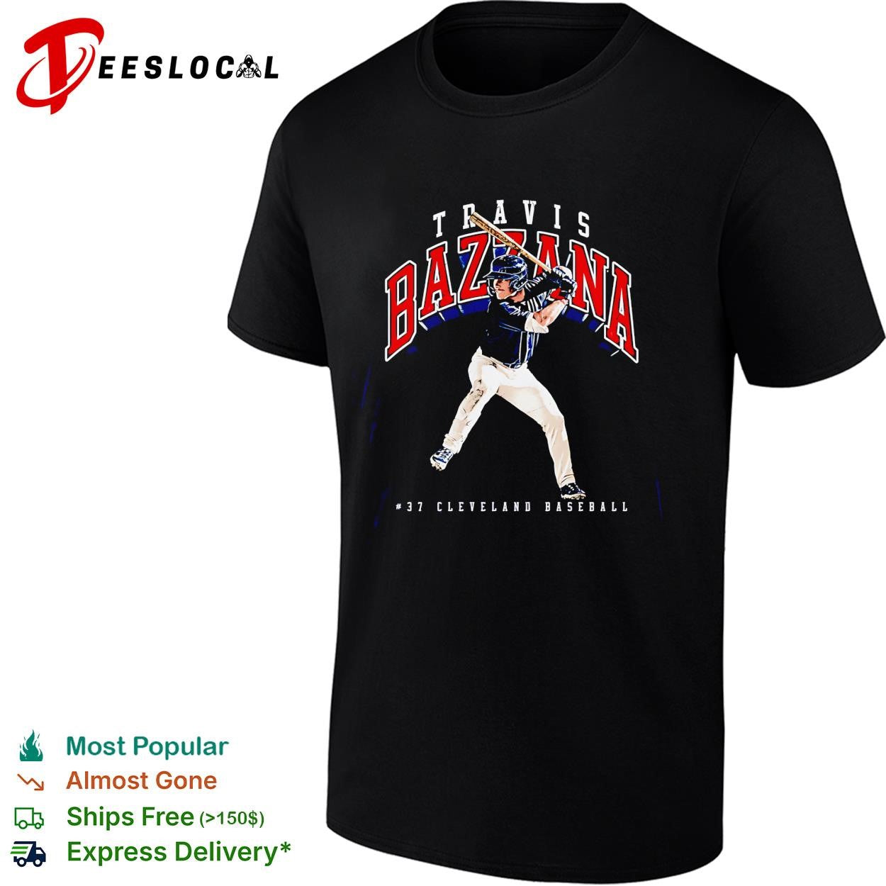 Travis Bazzana 37 Cleveland Guardians MLB batting graphic shirt