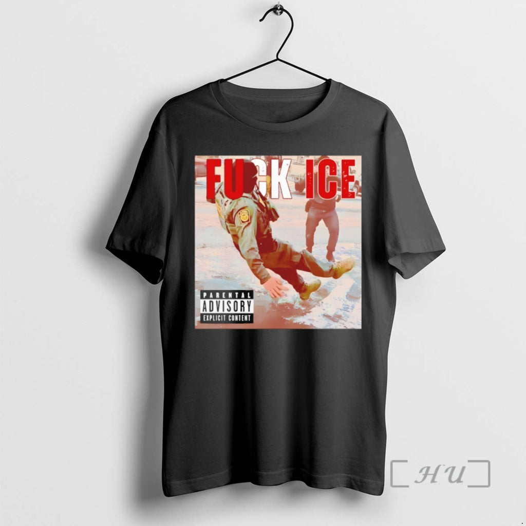 Trending Fuck Ice Anti Ice Album Cover Style Anti Ice Minnesota Parental Advisory Explicit Content T-Shirts, Hoodie,...
