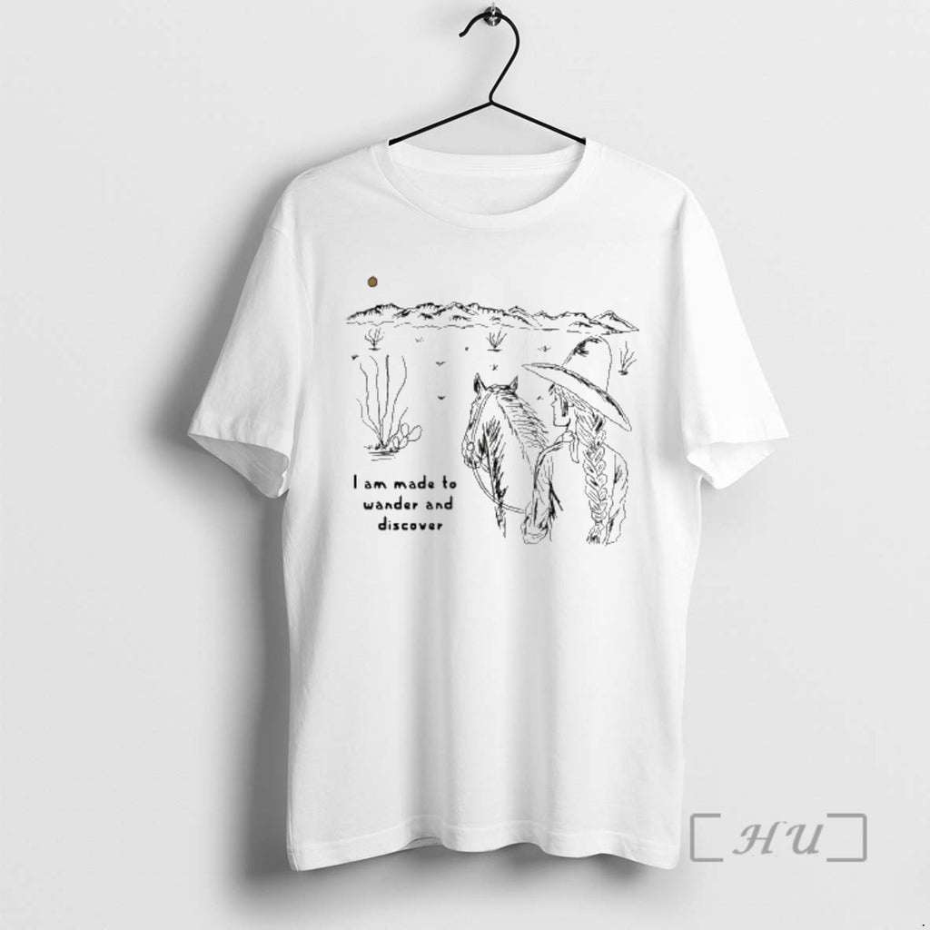 Trending Girl Cowboy I Am Made To Wander And Discover T-Shirts, Hoodie, Sweatshirt | TeeBloomCo.com