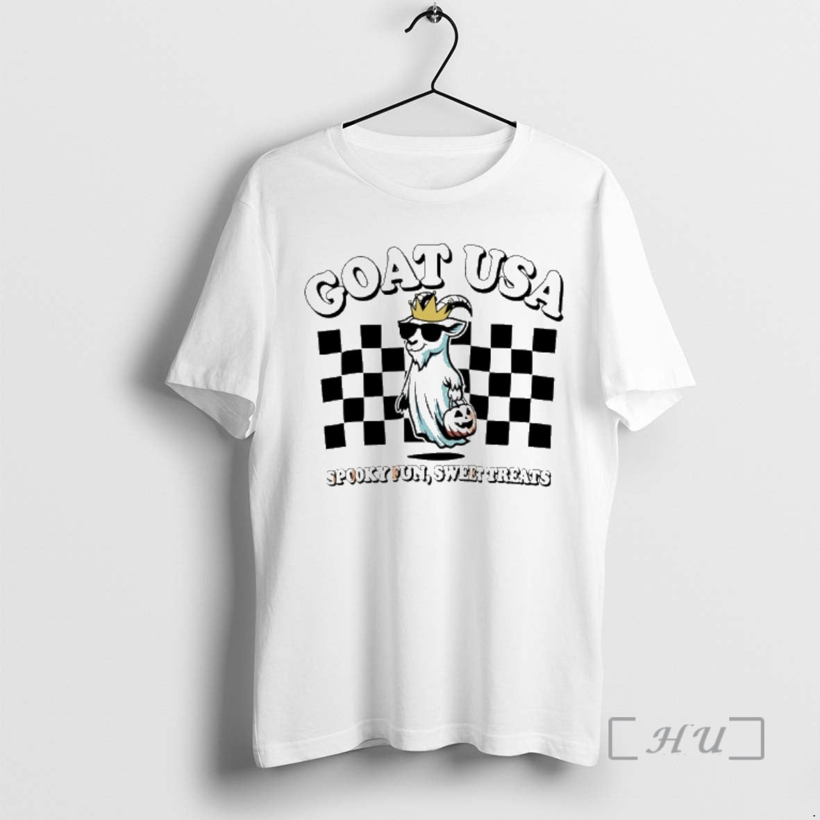 Trending Goat Usa Spooky Fun And Sweet Treats T-Shirts, Hoodie, Sweatshirt | TeeBloomCo.com