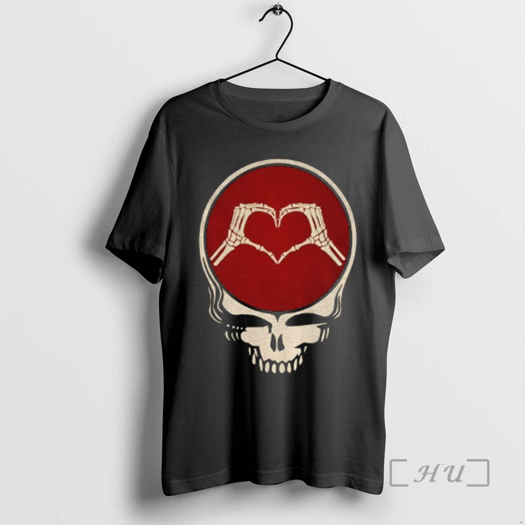 Trending Grateful Dead Skull Heart Hand Valentines Jerry Garcia Bob Weir Premium T Shirts Sweater Hoodie, Sweatshirt