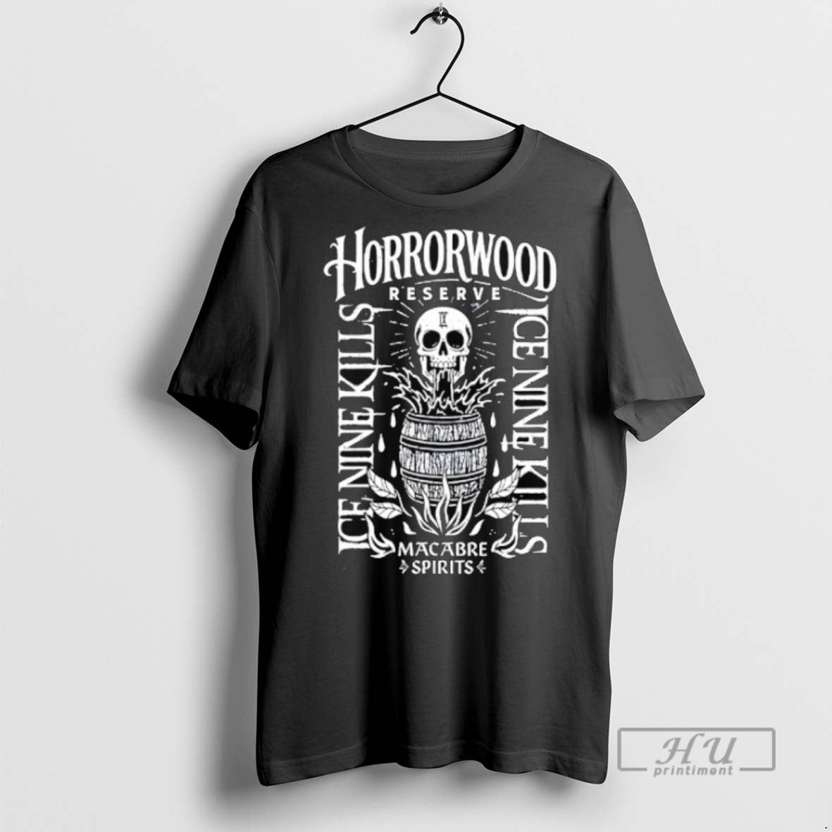 Trending Ice Nine Kills Horrorwood Reserve Macabre Spirits Skull Graphic Tee Shirts Sweatshirt Hoodies