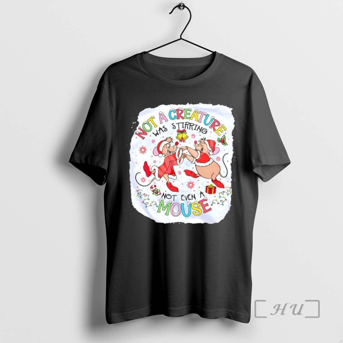 Trending Jaq And Gus Not A Creature Was Stirring Not Even A Mouse Premium T-Shirts, Hoodie, Sweatshirt | TeeBloomCo.com