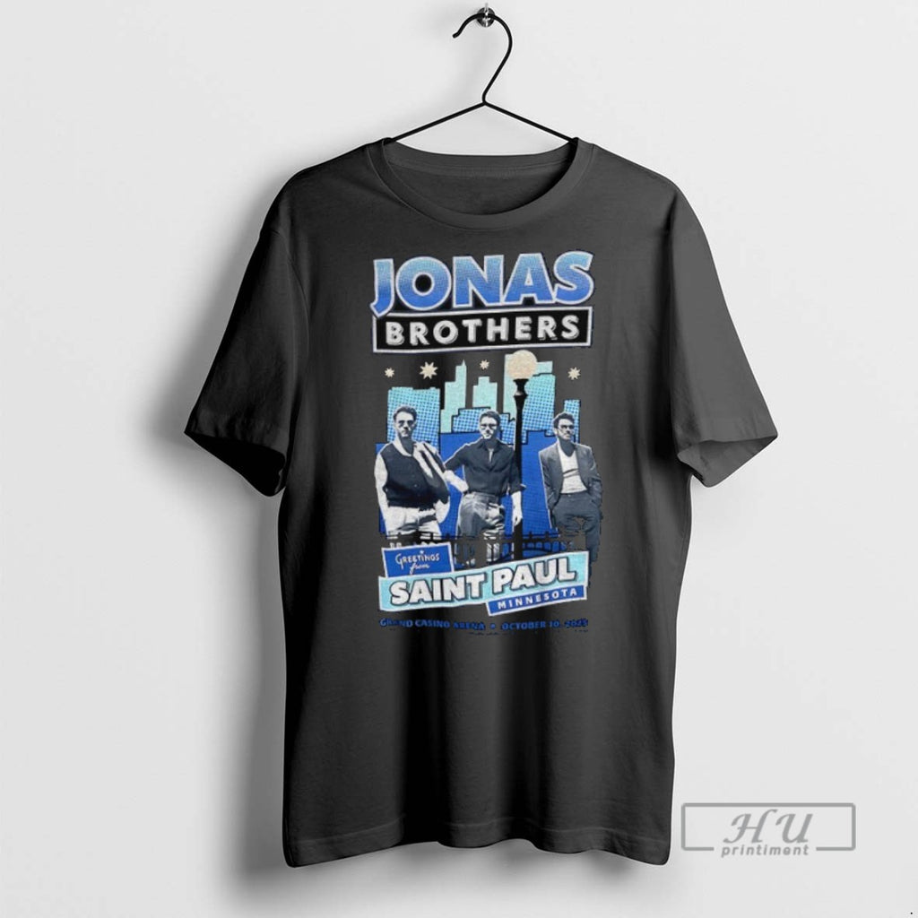 Trending Jonas Brothers Greetings From Saint Paul Minnesota Oct 10 2025 Graphic Tee Shirts