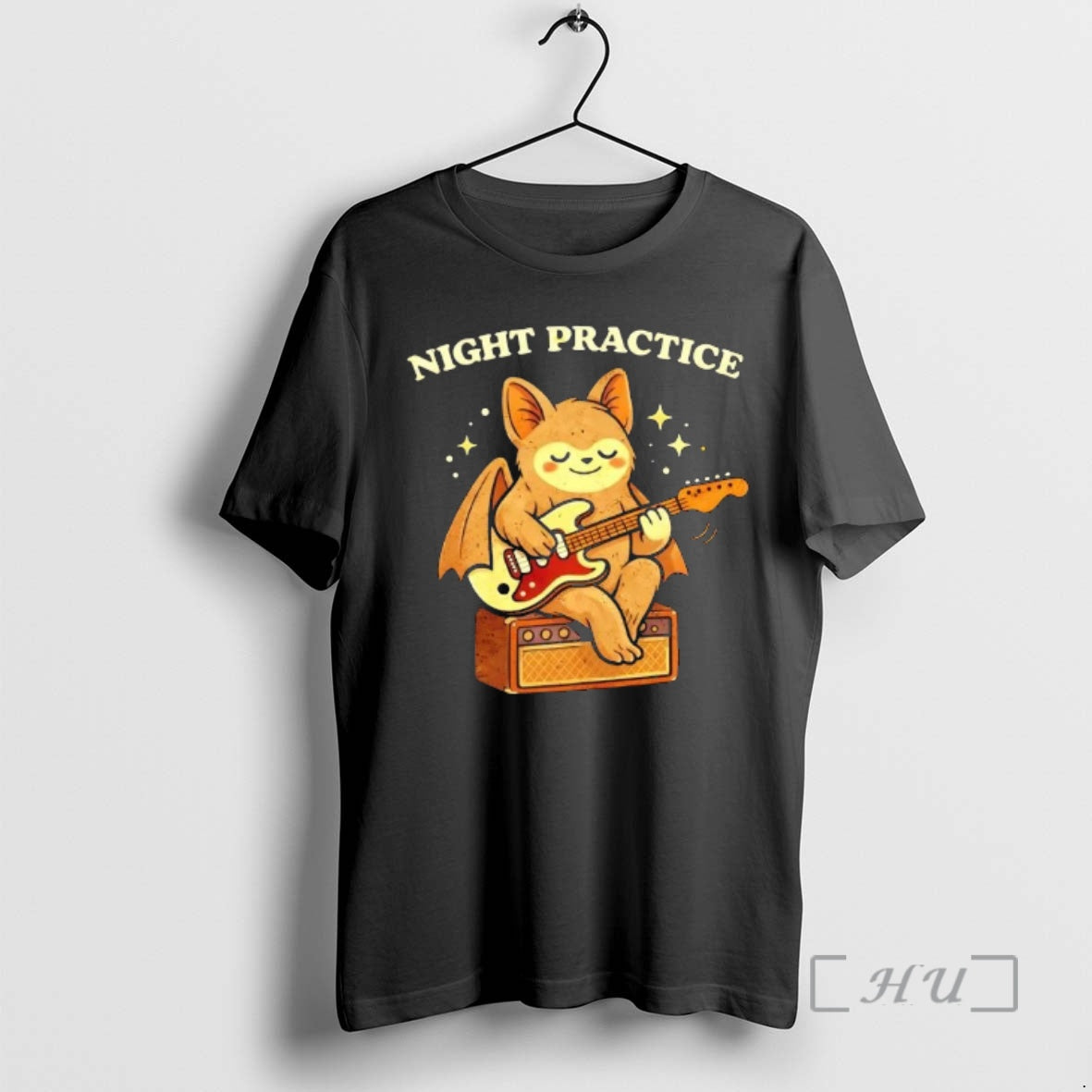 Trending Night Practice Bat Playing Guitar T-Shirts, Hoodie, Sweatshirt | TeeBloomCo.com