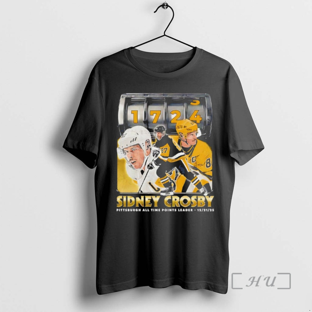 Trending Pittsburgh Penguins Sidney Crosby 1724 All Time Points Leader T-Shirts, Hoodie, Sweatshirt | TeeBloomCo.com