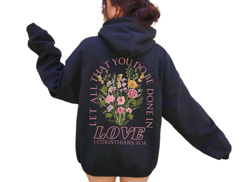 Trendy Christian Sweatshirt, Bible Verse Hoodie, Jesus Loves You, Aesthetic Faith Apparel, Back To School Gift, Unisex...