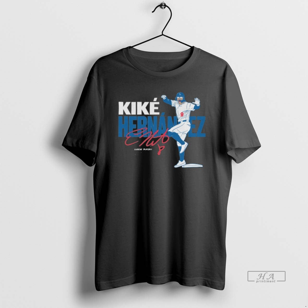 Trendy Kike Hernandez Los Angeles Dodgers Mlb Slash Line Signature Painting