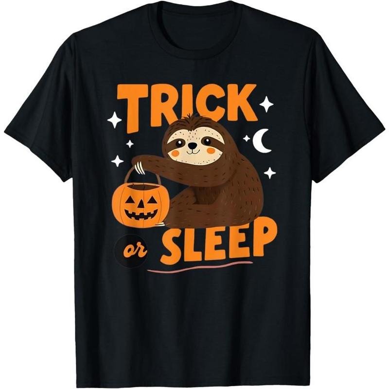 Trick or Sleep Halloween Sloth T-Shirt Made in USA Hoodie, Sweatshirt | TeeBloomCo.com