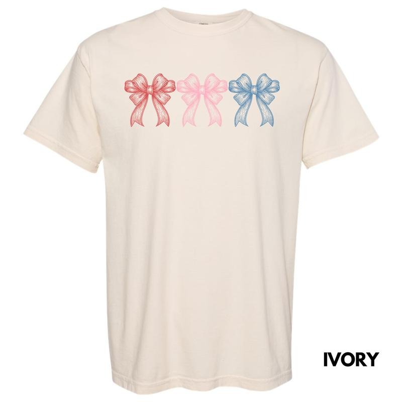 Triple Colorful Bows Comfort Colors T-Shirt 'NLB' Hoodie, Sweatshirt | TeeBloomCo.com