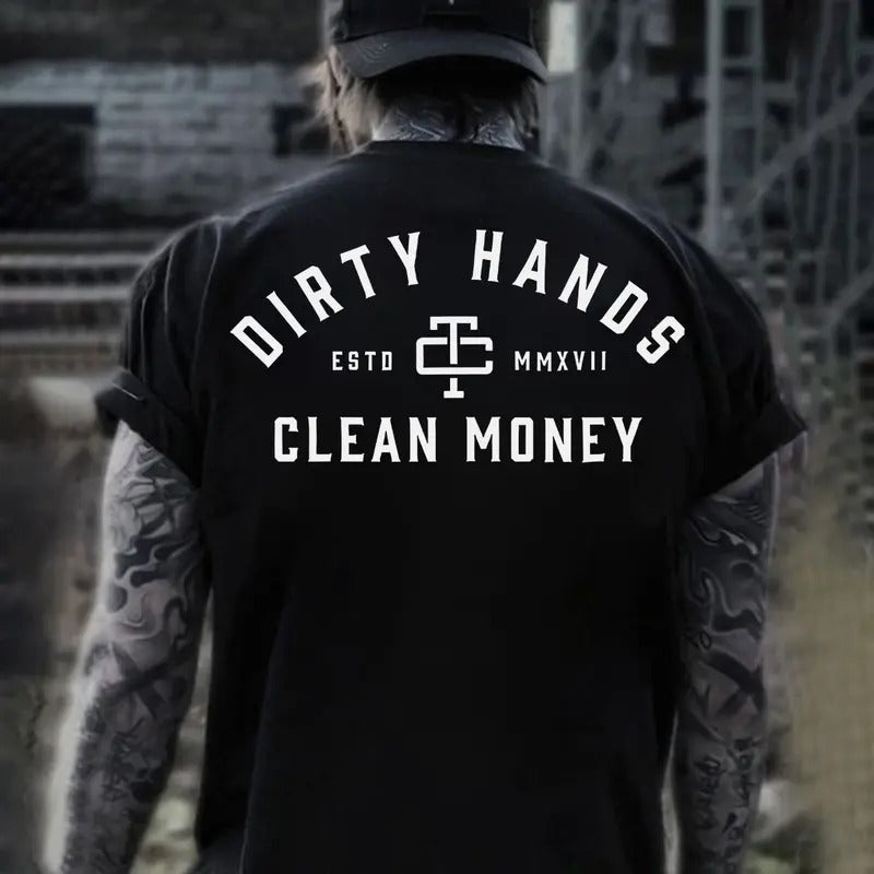 Troll Co Work Hard Dirty Hands Clean Money T-shirt Sweatshirt Hoodie, Trending Mechanic Unisex Shirt, Back Side Printed...