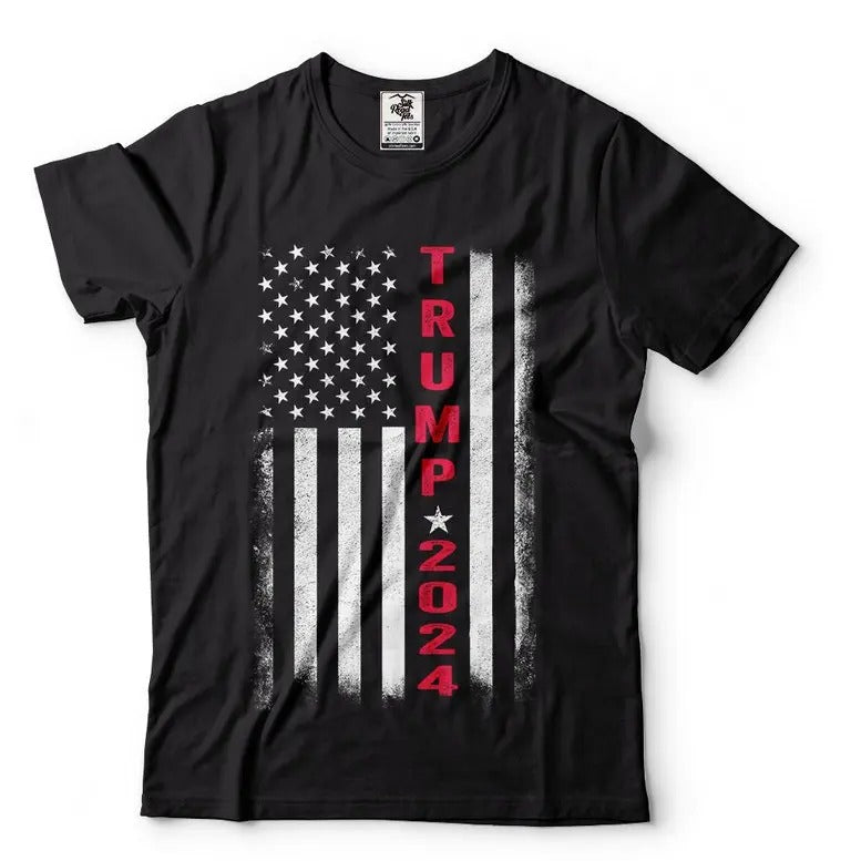 Trump 2024 American Flag Vintage T-Shirt MAGA trump 2024  sweater and hoodie Sweatshirt | TeeBloomCo.com