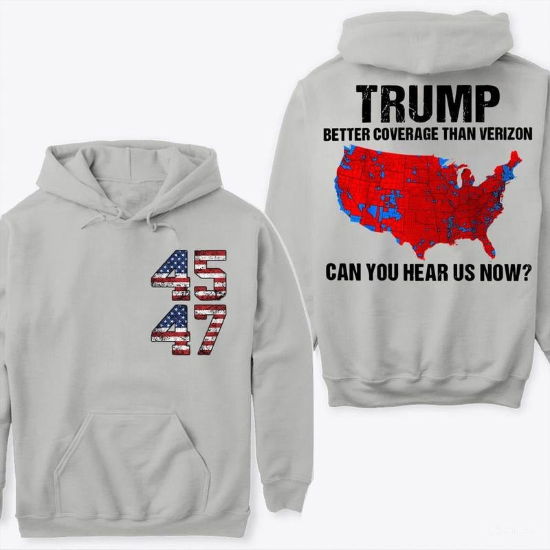 Trump 2024 Better Coverage than Verizon Shirt BLACK and WHITE, Trump Shirt, Coverage Can You Hear Us now, Trump won,...