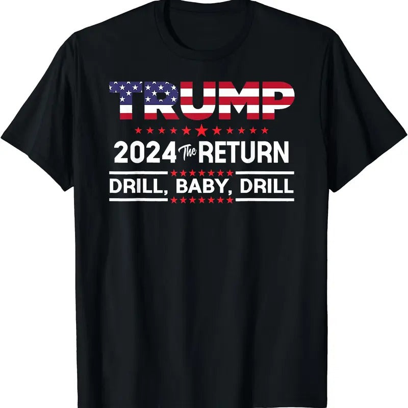 Trump 2024 Drill Baby Drill US Flag Republican 4th Of July T-Shirt Hoodie, Sweatshirt | TeeBloomCo.com