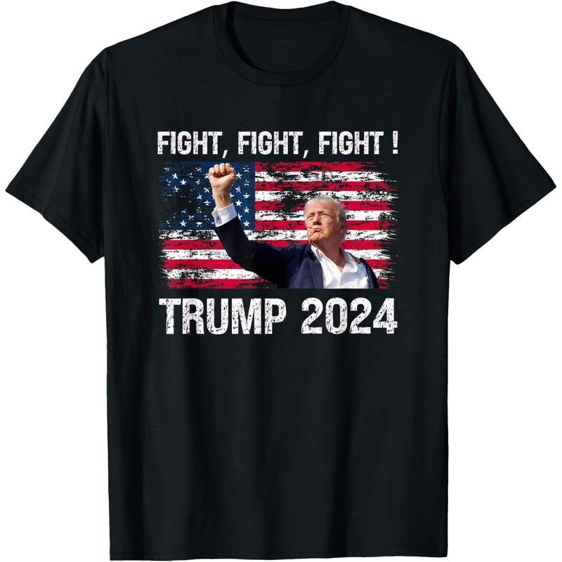Trump 2024 Fight Fight Fight - Trump President Election 2024 T-Shirt made in usa Hoodie, Sweatshirt | TeeBloomCo.com