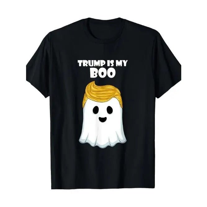Trump 2024 Hair Funny Ghost Halloween Boo T-Shirt, Men's T-shirt, 220g Made in USA Hoodie, Sweatshirt | TeeBloomCo.com