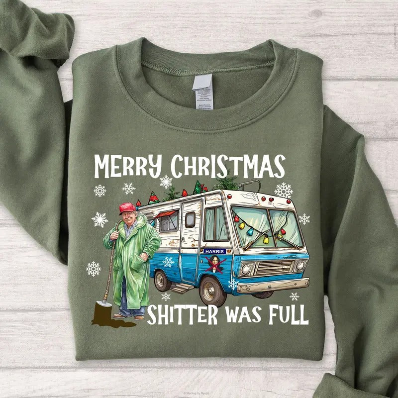 Trump 2024 Merry Christmas Sh*tter was Full Trump Won 47th President Election Graphic Printed Unisex Classic Cotton...