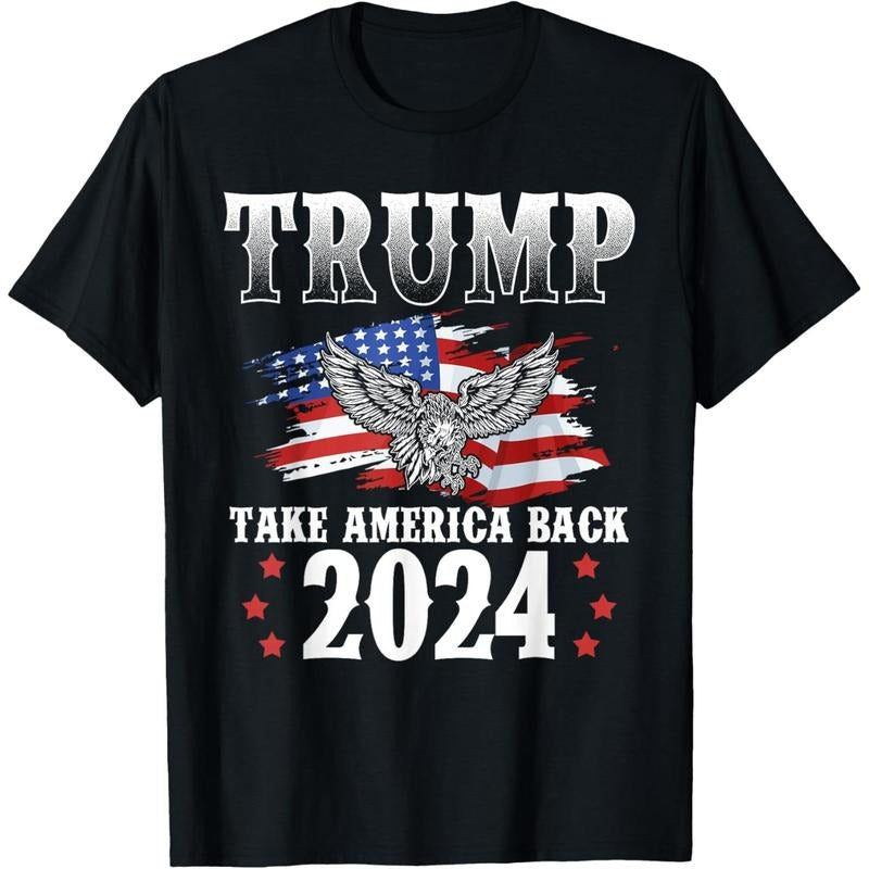 Trump 2024 Take America Back American Flag Trump 2024 T-Shirt made in usa Hoodie, Sweatshirt | TeeBloomCo.com