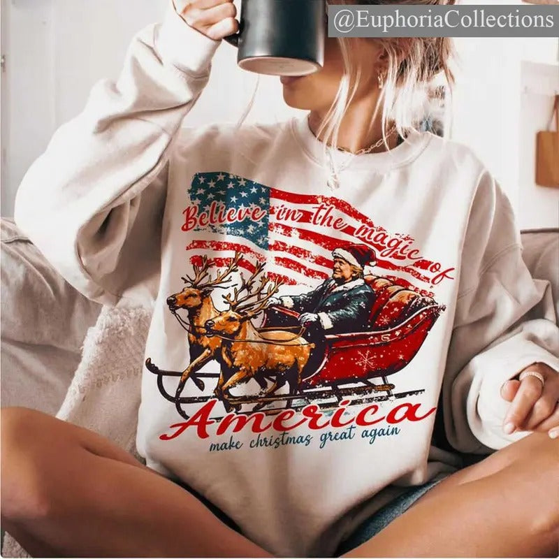 #Trump Christmas Sweater, Hoodie, Tee Shirt - #Trump Christmas T-Shirt , Global Trending Outfits Sweatshirt | TeeBloomCo.com