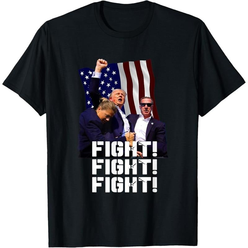 Trump Fight Fight Fight T-Shirt made in usa Hoodie, Sweatshirt | TeeBloomCo.com
