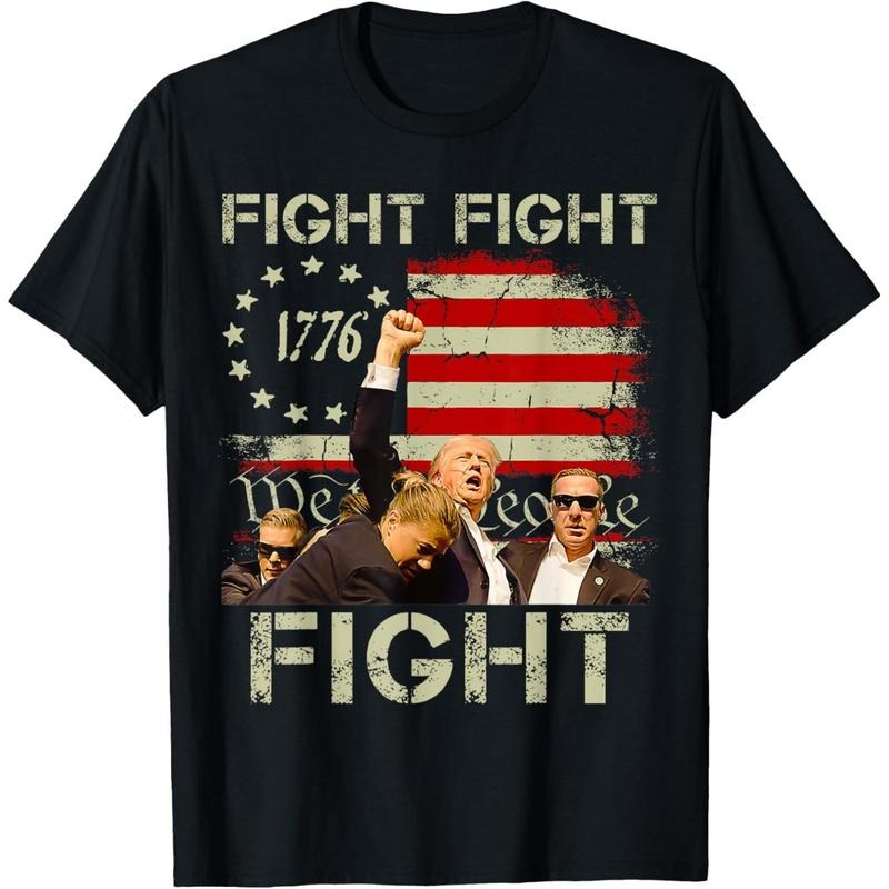 Trump Fight Fight Fight Trump Signals To Americans to Fight T-Shirt made in usa Hoodie, Sweatshirt | TeeBloomCo.com