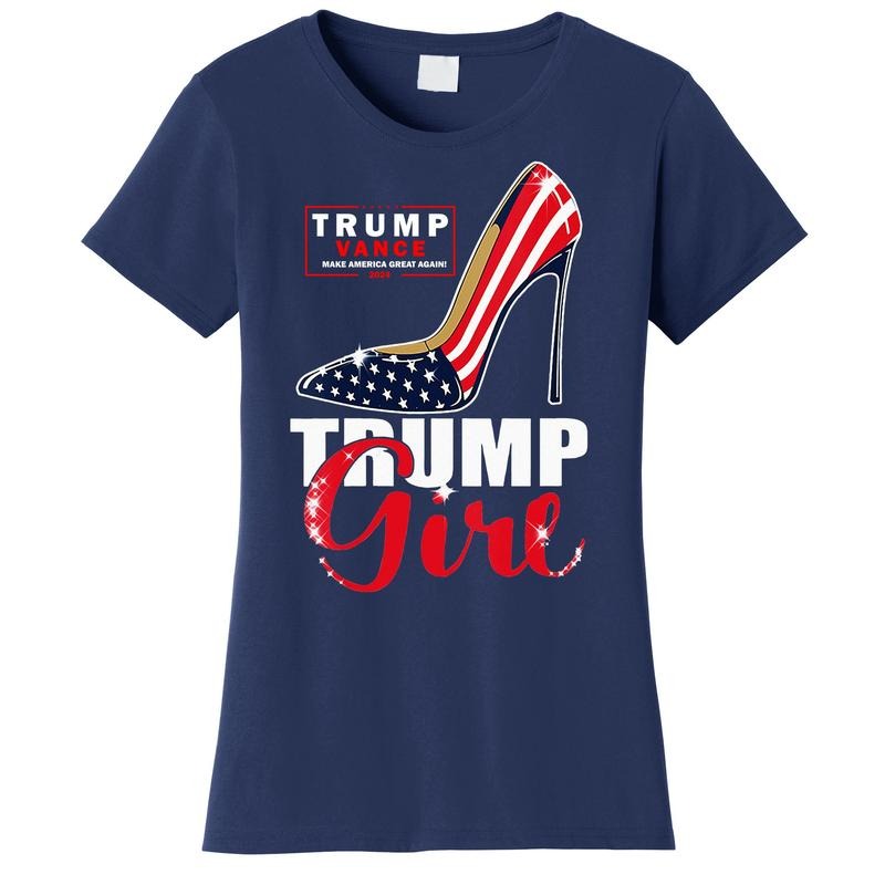 Trump Girl Donald Trump 2024 Jd Vance United States Presidential Election Women's T-Shirt Hoodie, Sweatshirt | TeeBloomCo.com