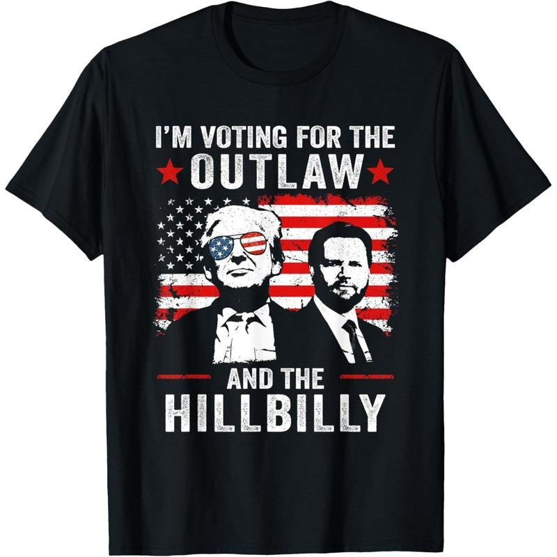 Trump I'm Voting For The Outlaw And Hillbilly Trump Vance T-Shirt made in usa Hoodie, Sweatshirt | TeeBloomCo.com