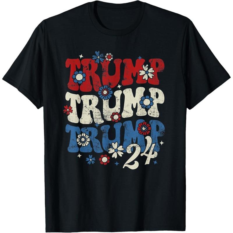 Trump Trump Trump 2024 Retro Groovy T-Shirt made in usa Hoodie, Sweatshirt | TeeBloomCo.com