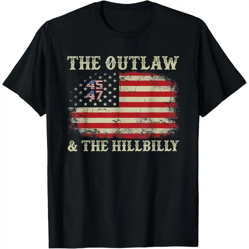 Trump Vance 2024 Donald Trump J.D. Vance Outlaw & Hillbilly T-Shirt made in usa Hoodie, Sweatshirt | TeeBloomCo.com