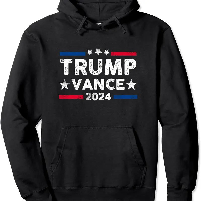 Trump Vance 2024 US Flag Vintage - Election President 2024 Hoodie | Unisex Hooded Sweatshirt T-Shirts | TeeBloomCo.com
