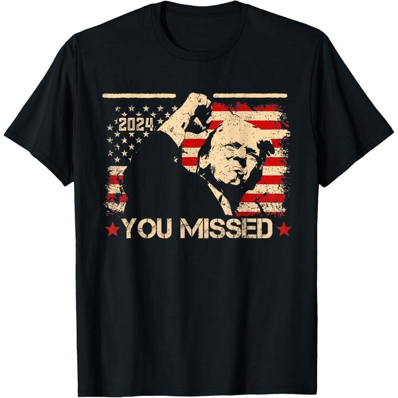 Trump You Missed Funny Trump 2024 T-Shirt made in usa Hoodie, Sweatshirt | TeeBloomCo.com