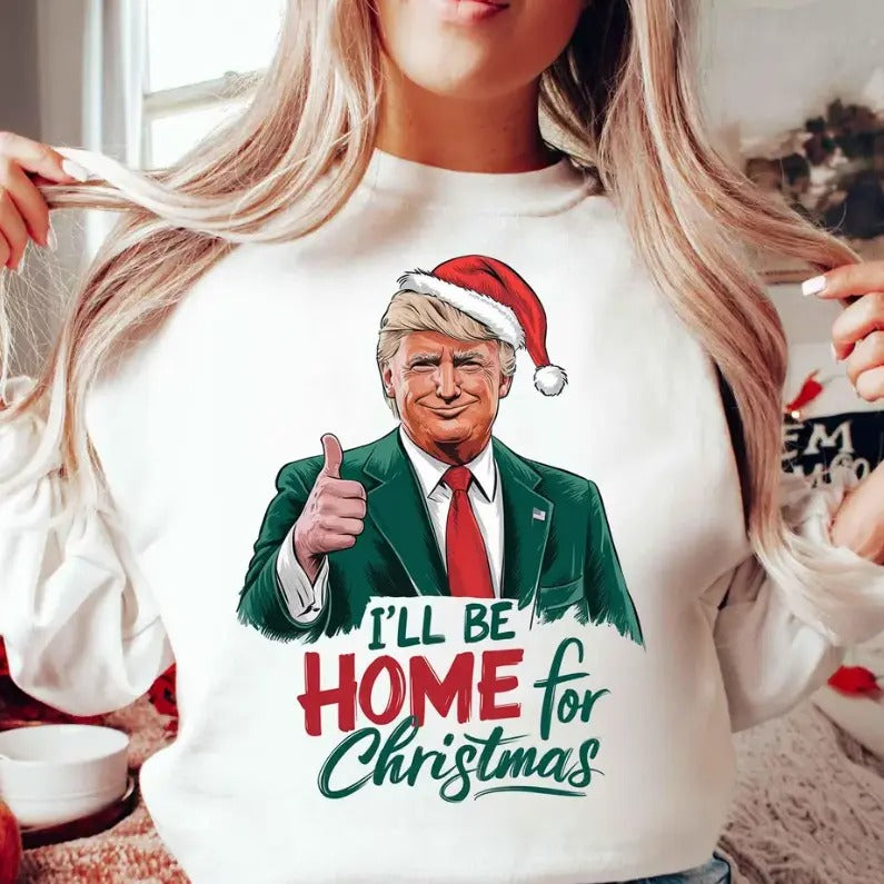 Trumpp Christmas Shirt,I will be home for Christmas Trumpp Shirt, Humorous Trumpp Christmas Shirt, Republican Santa...