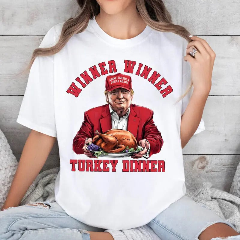 Trumpp Thanksgiving Shirt, Winner Winner Turkey Dinner Shirt, Thanksgiving Humor Shirt Hoodie, Sweatshirt | TeeBloomCo.com