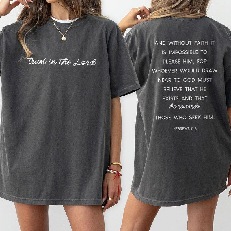 Trust In The Lord Shirt, Christian Comfort Shirts, Religious Tee, Baptism Shirt, Jesus Shirts For Women, Christian Gifts...