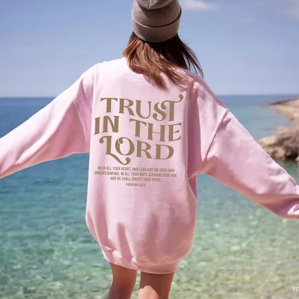 Trust In The Lord Sweatshirt, Bible Verse Hoodie For Women, Proverbs 3:5-6 Shirt, Jesus Love Sweater, Faith Based Tee,...