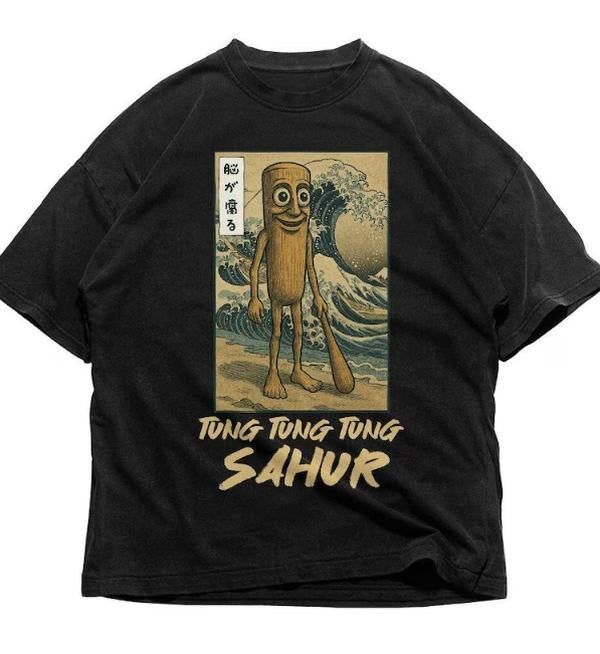 Tung Tung Tung Sahur Brainrot Shirt , Funny Baseball Bat Meme T-Shirt , Ukiyo-e Japanese Style Ramadan Tee Hoodie, Sweatshirt