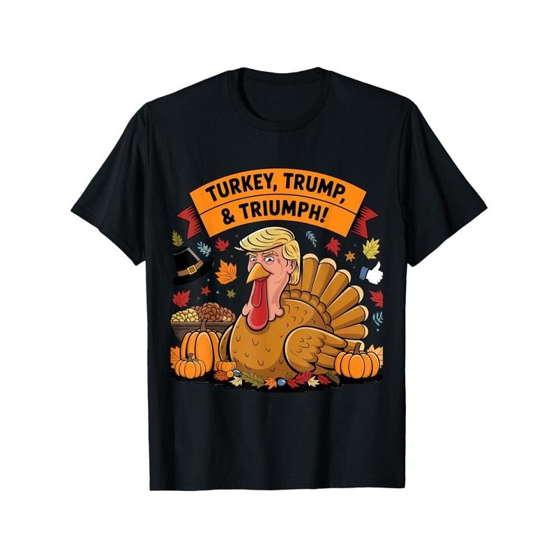 Turkey, Trump, & Triumph Thanksgiving 2024 Election T-Shirt made in usa Hoodie, Sweatshirt | TeeBloomCo.com