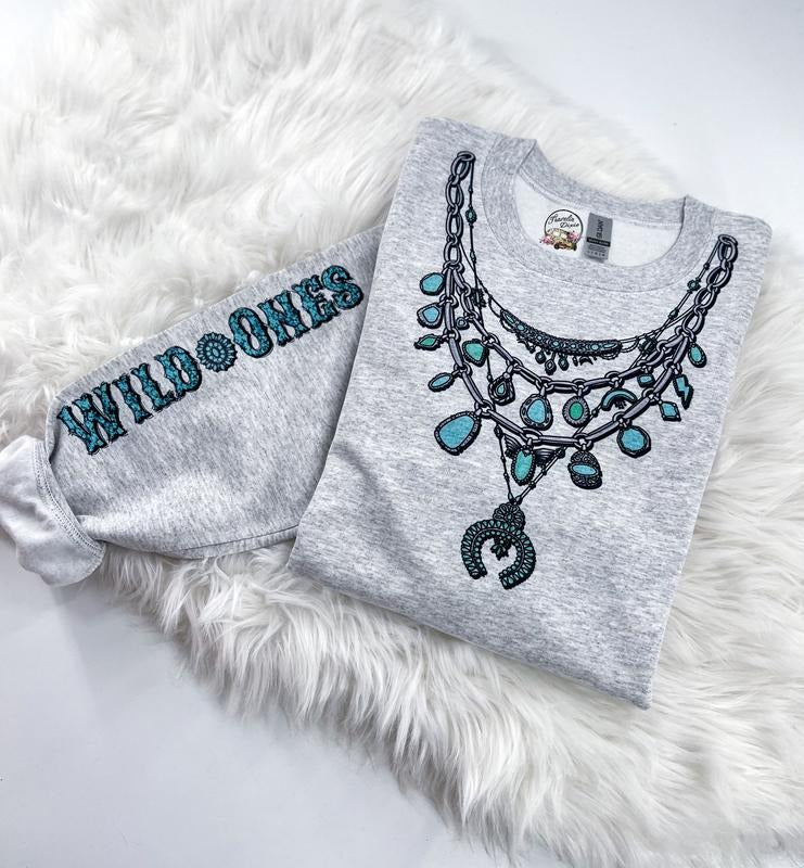 Turquoise Wild Ones Sweatshirt Womenswear Unisex Comfy Print T-Shirts, Hoodie | TeeBloomCo.com