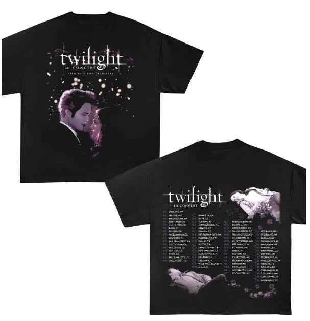 Twilight Tour 2025 Shirt, Twilight in Concert T-shirt, Gift For Book Lover Twilight Saga Comic Retro, Vampires Wolves...