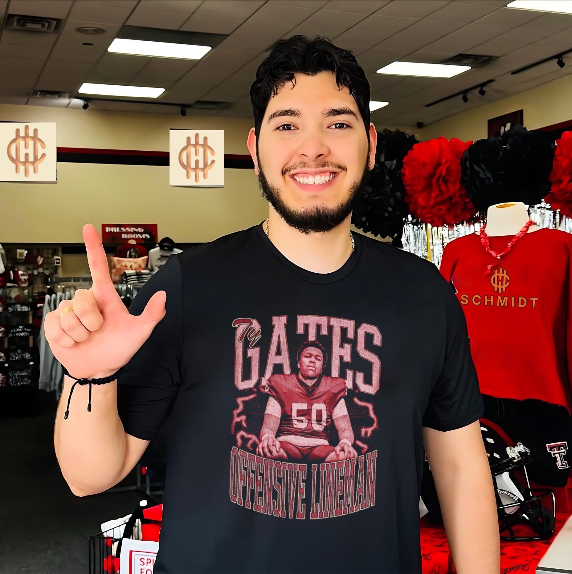 Ty Gates Offensive Lineman football player shirt