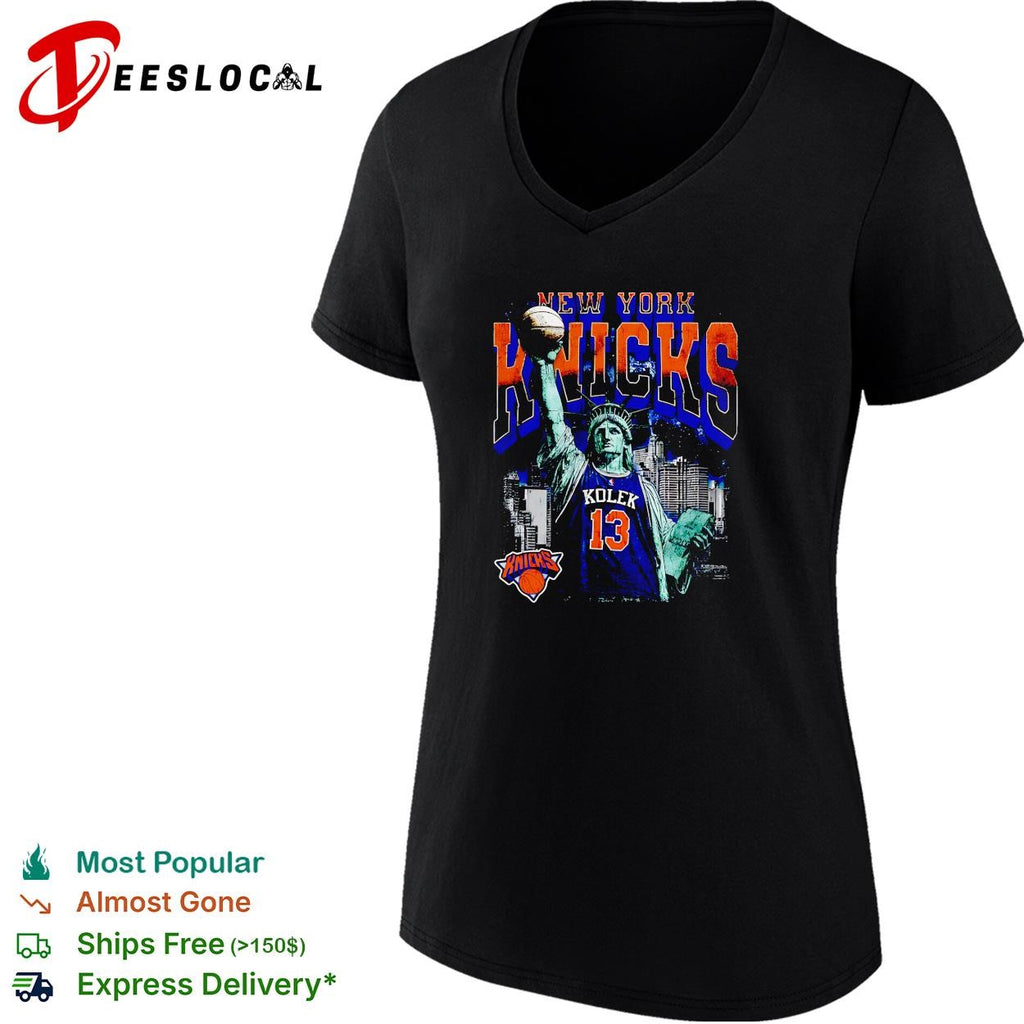 Tyler Kolek 13 New York Knicks Statue of Liberty skyline basketball shirt