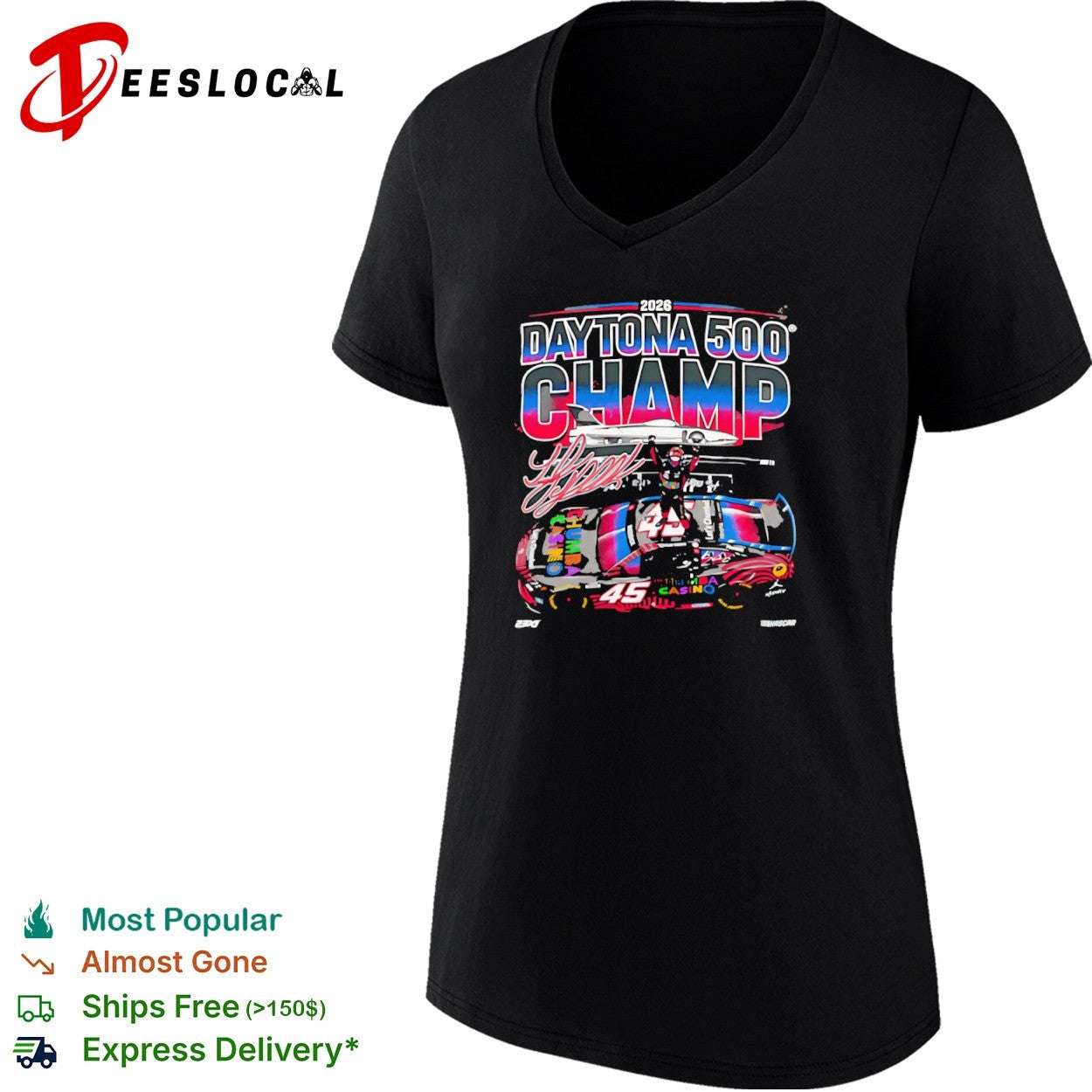 Tyler Reddick 23XI Racing Daytona 500 Champ 2026 Chumba Casino NASCAR shirt