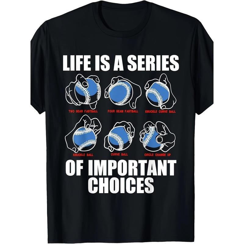 Types Of Baseball Pitches Life Choices Pitcher Player Gift T-Shirt - 220g made in usa Hoodie, Sweatshirt | TeeBloomCo.com