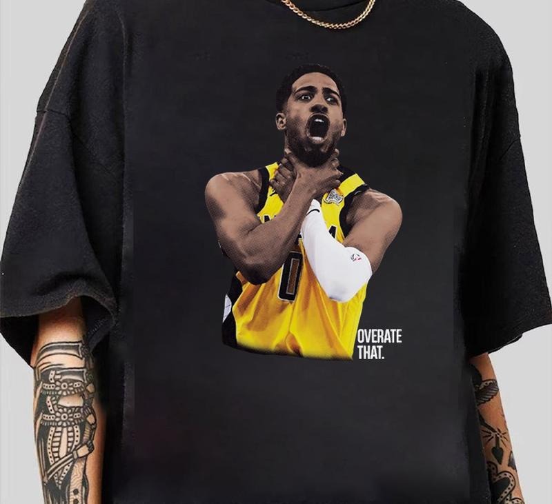 Tyrese Haliburton OVERATE THAT 2025 Tee T-Shirt Retro Design Cool Gift for Him Hoodie, Sweatshirt | TeeBloomCo.com