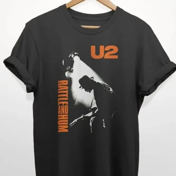 U2 Rattle And Hum T-shirt, U2 Merch, Gift For Rock Fan Cotton Shirt Hoodie, Sweatshirt | TeeBloomCo.com