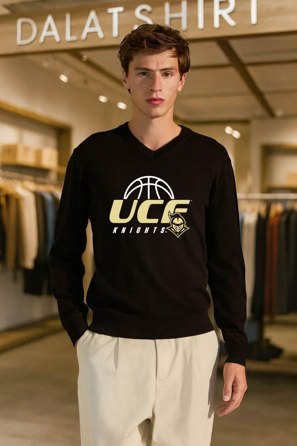 UCF Knights Gold Logo White Basketball Knight Helmet shirt
