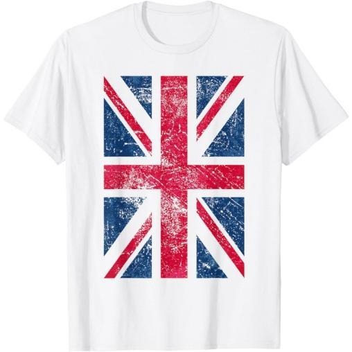 UK T Shirt Women Men | Vintage Retro British Union Jack Flag T-Shirt Made in USA Hoodie, Sweatshirt | TeeBloomCo.com
