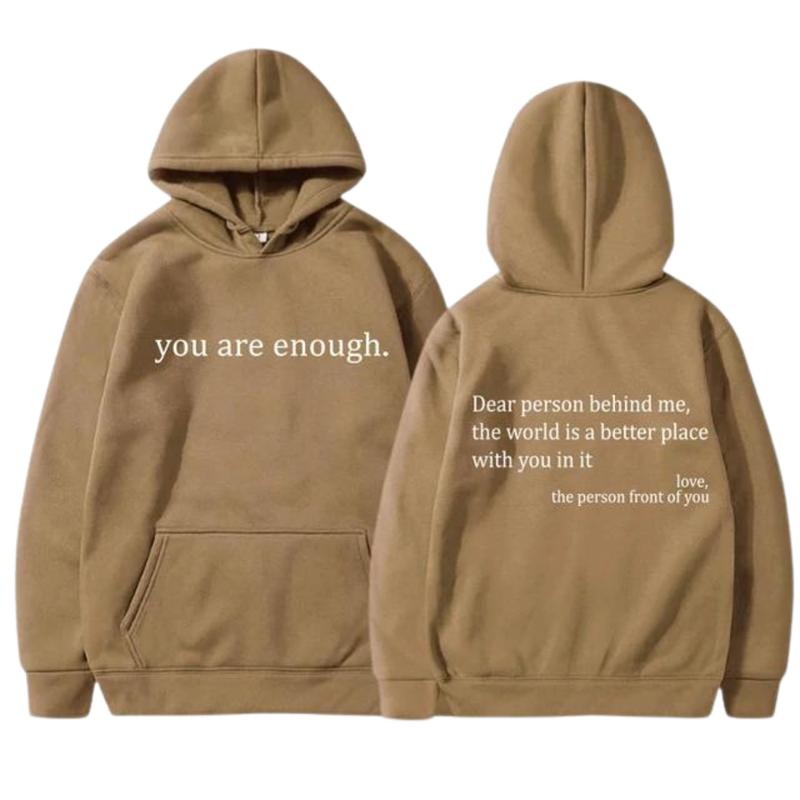 UNIQUEONE You Are Enough Sweatshirt Women Dear Person Behind Me Hoodie Sweatshirt Love Awareness Peace Oversized Pullover...