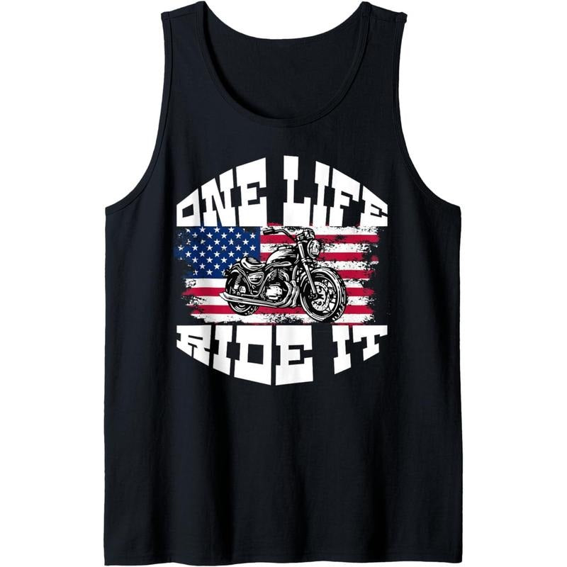US American Flag Biker Motorcycle T Shirt For Men Women Tank Top made in USA Hoodie, Sweatshirt | TeeBloomCo.com