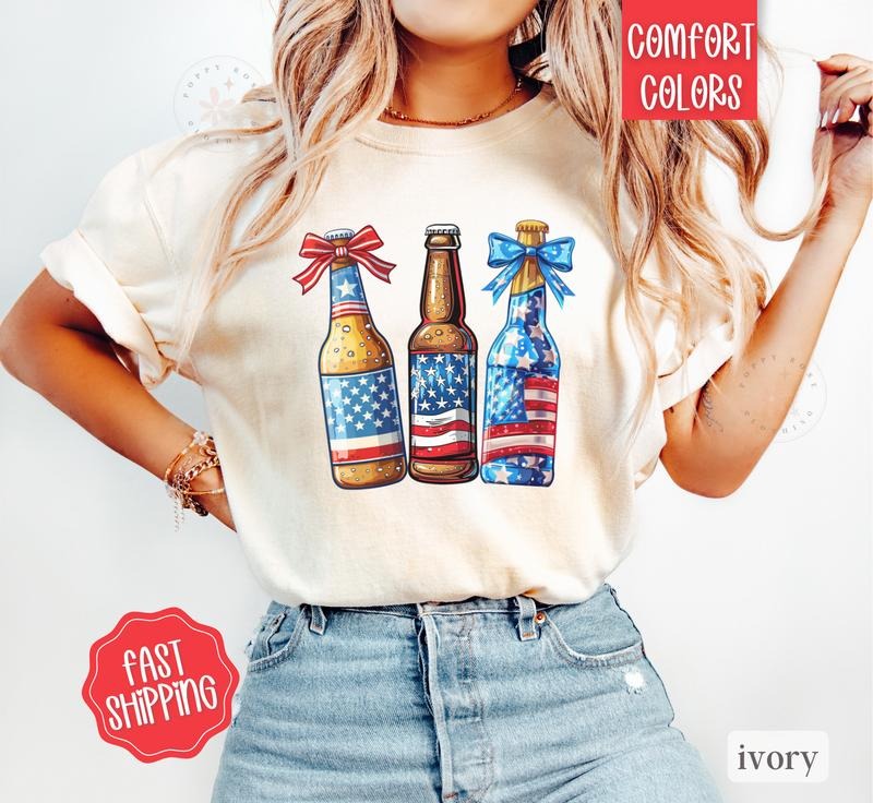 USA Bottlee Shirt Comfort Colors, America Shirt for July 4th, Memorial Day Shirt, USA Shirt, Election Shirt, Patriotic...